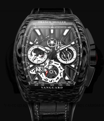 Review Franck Muller Vanguard Grande Date Review Replica Watch Cheap Price V 45 CC GD SQT CARBONE NR (ER)